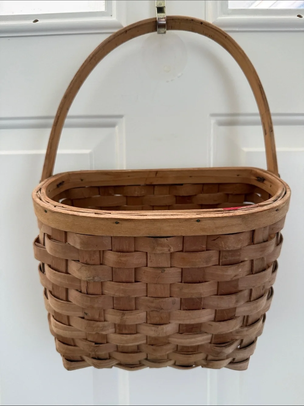 Vintage Woven Hanging Wall Basket - Wall Pocket Basket